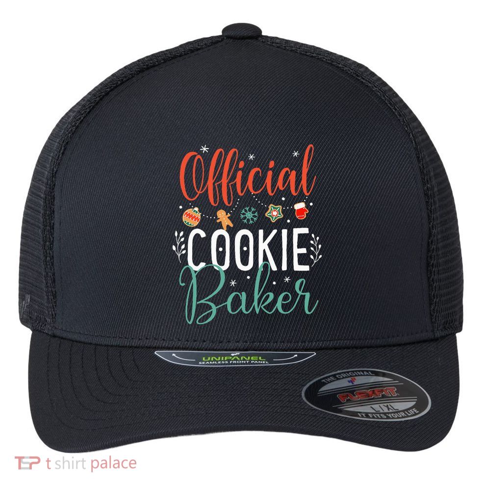Cookie Baker Funny Christmas Couples Matching Flexfit Unipanel Trucker Cap