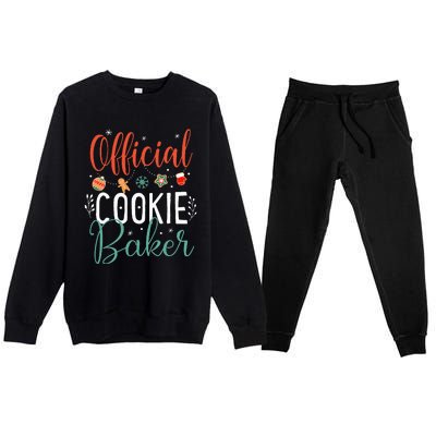 Cookie Baker Funny Christmas Couples Matching Premium Crewneck Sweatsuit Set