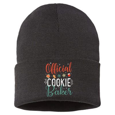 Cookie Baker Funny Christmas Couples Matching Sustainable Knit Beanie