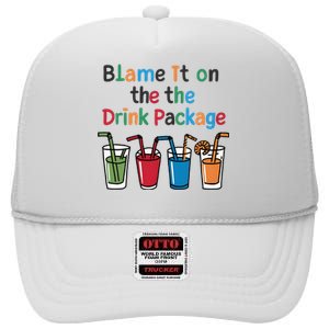 Cruise Booze Funny Summer Drink Package Cool High Crown Mesh Back Trucker Hat