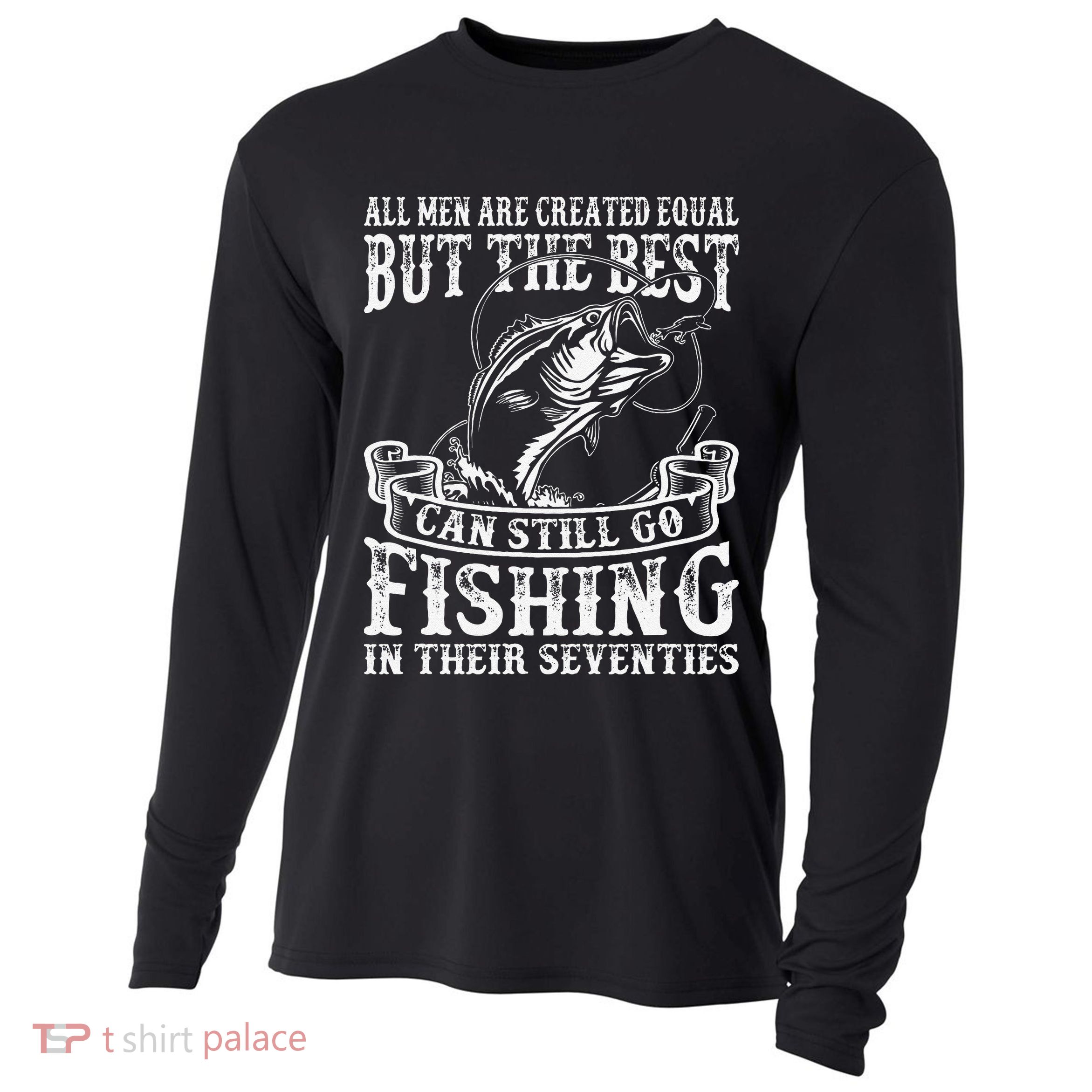 Cute Birthday Fishing All Equal Fishing In The Seventies Cooling Performance Long Sleeve Crew