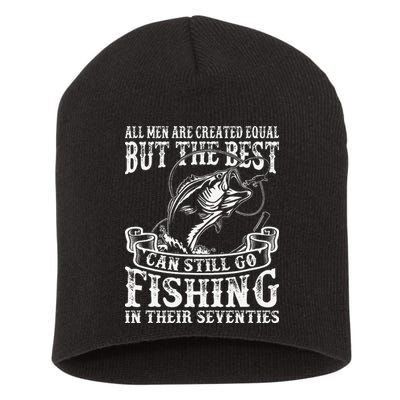 Cute Birthday Fishing All Equal Fishing In The Seventies Short Acrylic Beanie