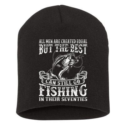 Cute Birthday Fishing All Equal Fishing In The Seventies Short Acrylic Beanie