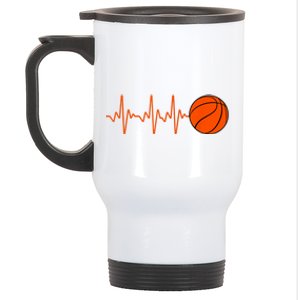 Cool Basketball For Men Women Player Coach Team Sports Lover Stainless Steel Travel Mug