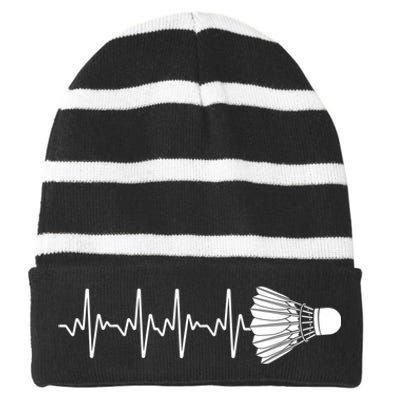 Cool Badminton For Men Women Shuttlecock Sports Team Player Striped Beanie with Solid Band