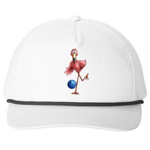 Cool Bowling Flamingo Funny Shorebirds Lover Player Gift Snapback Five-Panel Rope Hat