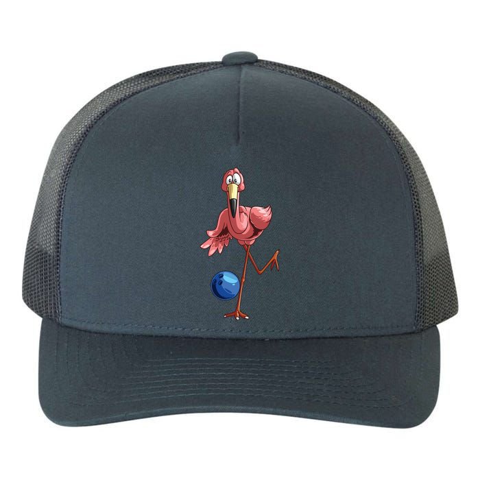 Cool Bowling Flamingo Funny Shorebirds Lover Player Gift Yupoong Adult 5-Panel Trucker Hat