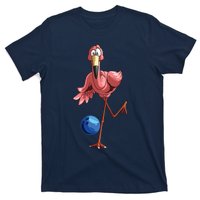 Cool Bowling Flamingo Funny Shorebirds Lover Player Gift T-Shirt