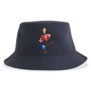 Cool Bowling Flamingo Funny Shorebirds Lover Player Gift Sustainable Bucket Hat