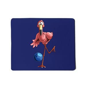 Cool Bowling Flamingo Funny Shorebirds Lover Player Gift Mousepad