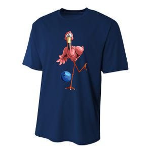 Cool Bowling Flamingo Funny Shorebirds Lover Player Gift Performance Sprint T-Shirt