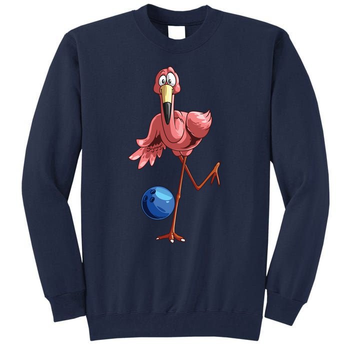 Cool Bowling Flamingo Funny Shorebirds Lover Player Gift Tall Sweatshirt