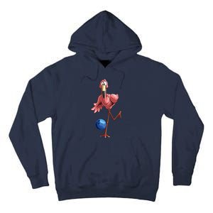 Cool Bowling Flamingo Funny Shorebirds Lover Player Gift Tall Hoodie