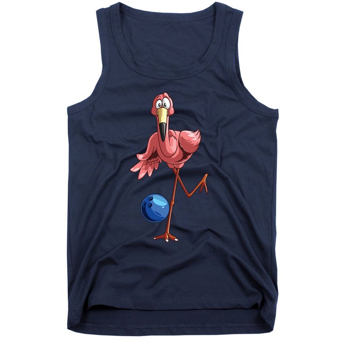 Cool Bowling Flamingo Funny Shorebirds Lover Player Gift Tank Top