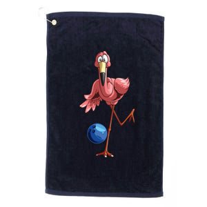 Cool Bowling Flamingo Funny Shorebirds Lover Player Gift Platinum Collection Golf Towel