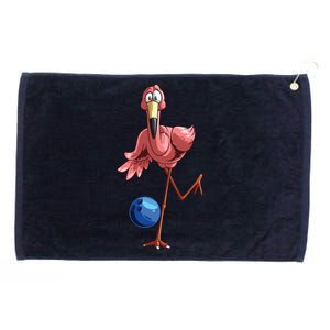 Cool Bowling Flamingo Funny Shorebirds Lover Player Gift Grommeted Golf Towel