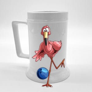 Cool Bowling Flamingo Funny Shorebirds Lover Player Gift Beer Stein