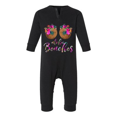 Coconut Bra Flower Boobs Hawaii Aloha Beaches Funny Infant Fleece One Piece