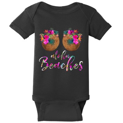 Coconut Bra Flower Boobs Hawaii Aloha Beaches Funny Baby Bodysuit