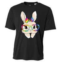 Cute Bunny Face Tie Dye Glasses Easter Day Cooling Performance Crew T-Shirt