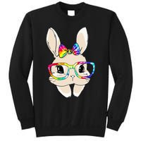 Cute Bunny Face Tie Dye Glasses Easter Day Sweatshirt