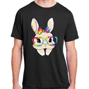 Cute Bunny Face Tie Dye Glasses Easter Day Adult ChromaSoft Performance T-Shirt