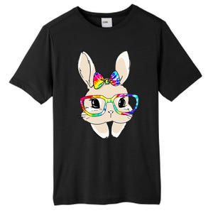 Cute Bunny Face Tie Dye Glasses Easter Day Tall Fusion ChromaSoft Performance T-Shirt