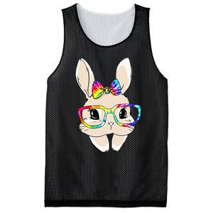 Cute Bunny Face Tie Dye Glasses Easter Day Mesh Reversible Basketball Jersey Tank