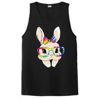 Cute Bunny Face Tie Dye Glasses Easter Day PosiCharge Competitor Tank