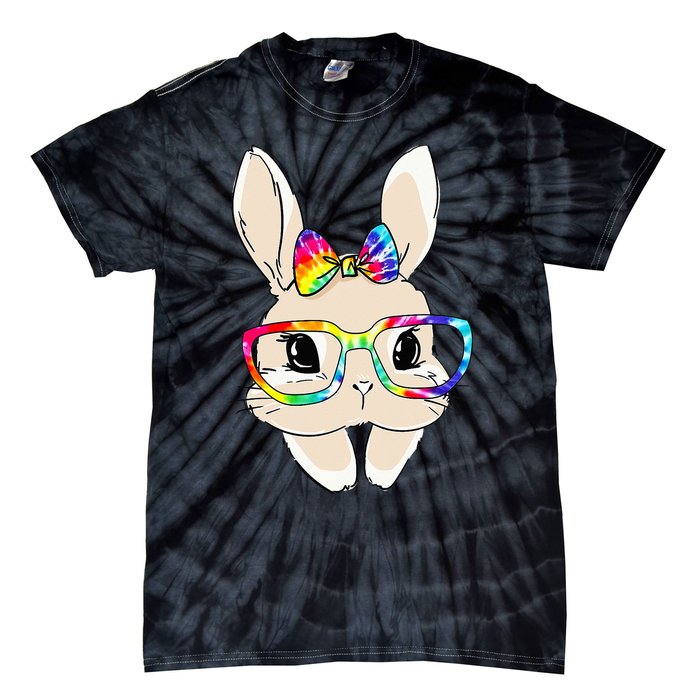 Cute Bunny Face Tie Dye Glasses Easter Day Tie-Dye T-Shirt