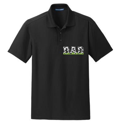 Cow Birthday Family Matching gift Fathers Day Dry Zone Grid Polo