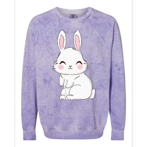 Cute Bunny Face Tie Dye Glasses Easter Day Colorblast Crewneck Sweatshirt