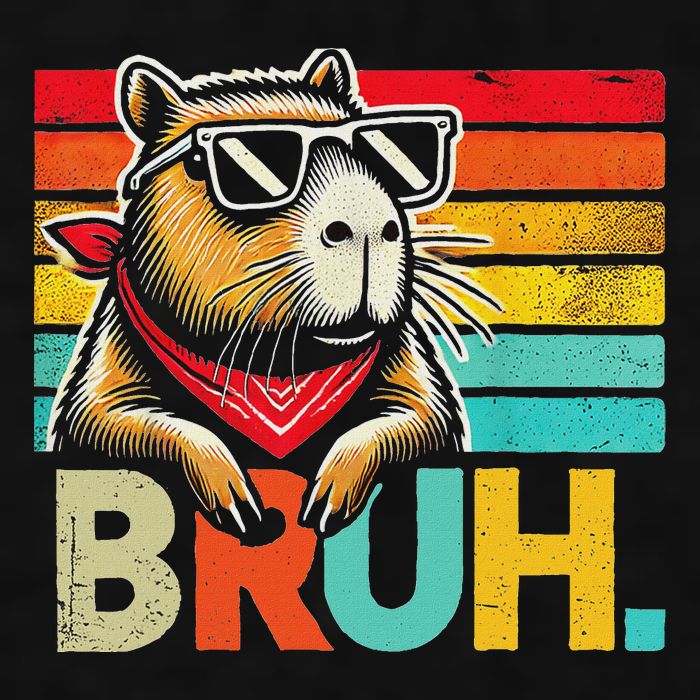 Capybara Bruh Funny Graphic Funny Capybara Ladies PosiCharge Tri-Blend Wicking Tank