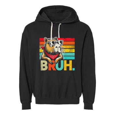Capybara Bruh Funny Graphic Funny Capybara Garment-Dyed Fleece Hoodie