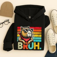 Capybara Bruh Funny Graphic Funny Capybara Hoodie