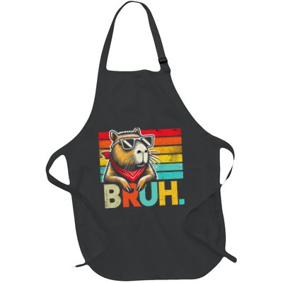 Capybara Bruh Funny Graphic Funny Capybara Full-Length Apron With Pockets