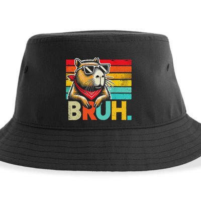 Capybara Bruh Funny Graphic Funny Capybara Sustainable Bucket Hat