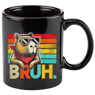 Capybara Bruh Funny Graphic Funny Capybara 11oz C Handle Ceramic Mug