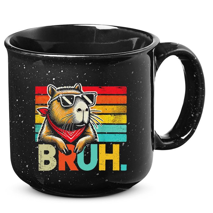 Capybara Bruh Funny Graphic Funny Capybara 15oz Campfire Ceramic Mug