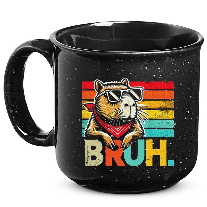 Capybara Bruh Funny Graphic Funny Capybara 15oz Campfire Ceramic Mug