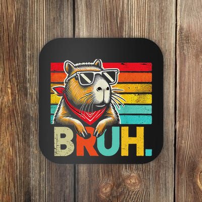 Capybara Bruh Funny Graphic Funny Capybara Coaster