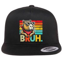 Capybara Bruh Funny Graphic Funny Capybara Flatbill Hat
