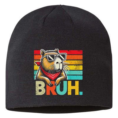 Capybara Bruh Funny Graphic Funny Capybara Sustainable Beanie