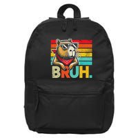 Capybara Bruh Funny Graphic Funny Capybara 16 in Basic Backpack