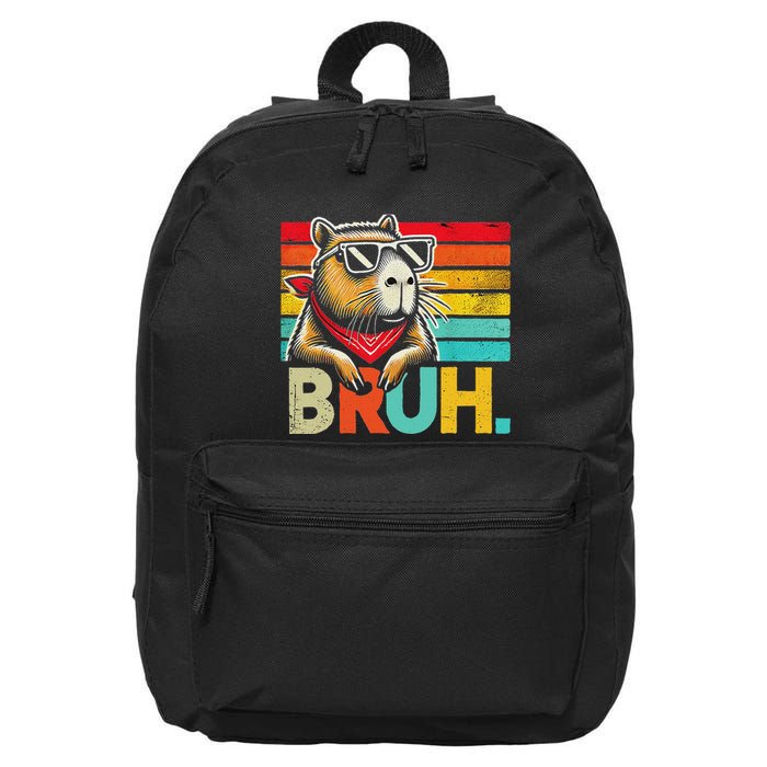 Capybara Bruh Funny Graphic Funny Capybara 16 in Basic Backpack