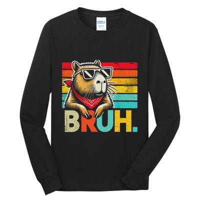 Capybara Bruh Funny Graphic Funny Capybara Tall Long Sleeve T-Shirt