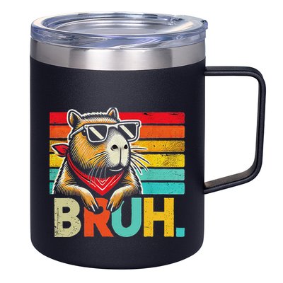 Capybara Bruh Funny Graphic Funny Capybara 12oz Stainless Steel Coffee Mug