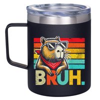Capybara Bruh Funny Graphic Funny Capybara 12oz Stainless Steel Coffee Mug