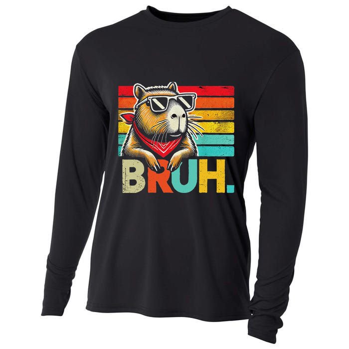 Capybara Bruh Funny Graphic Funny Capybara Cooling Performance Long Sleeve Crew