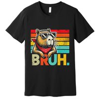 Capybara Bruh Funny Graphic Funny Capybara Premium T-Shirt